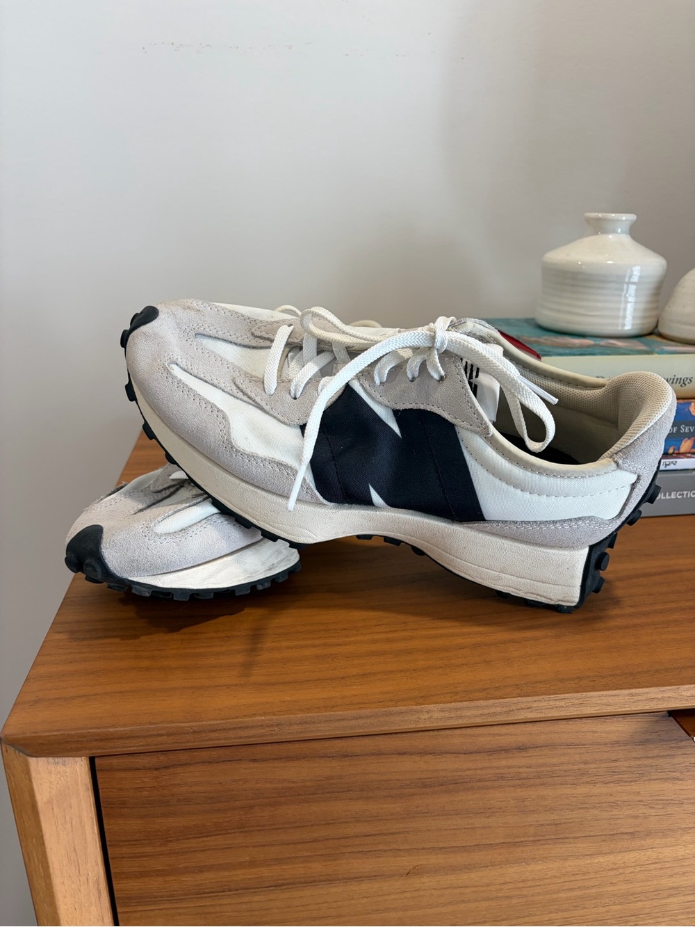 New Balance White, Black & Gray Retro Runner Sneakers